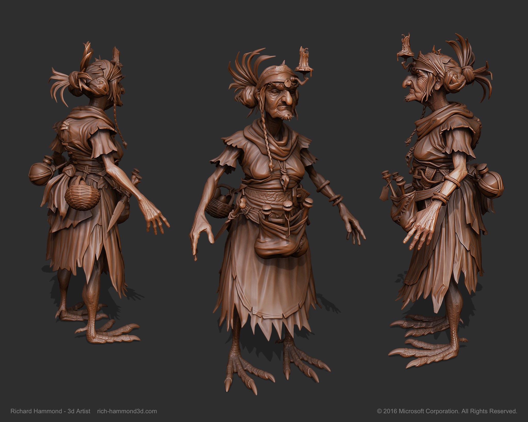 The Zbrush model, in the slightly chiselled style of the game.