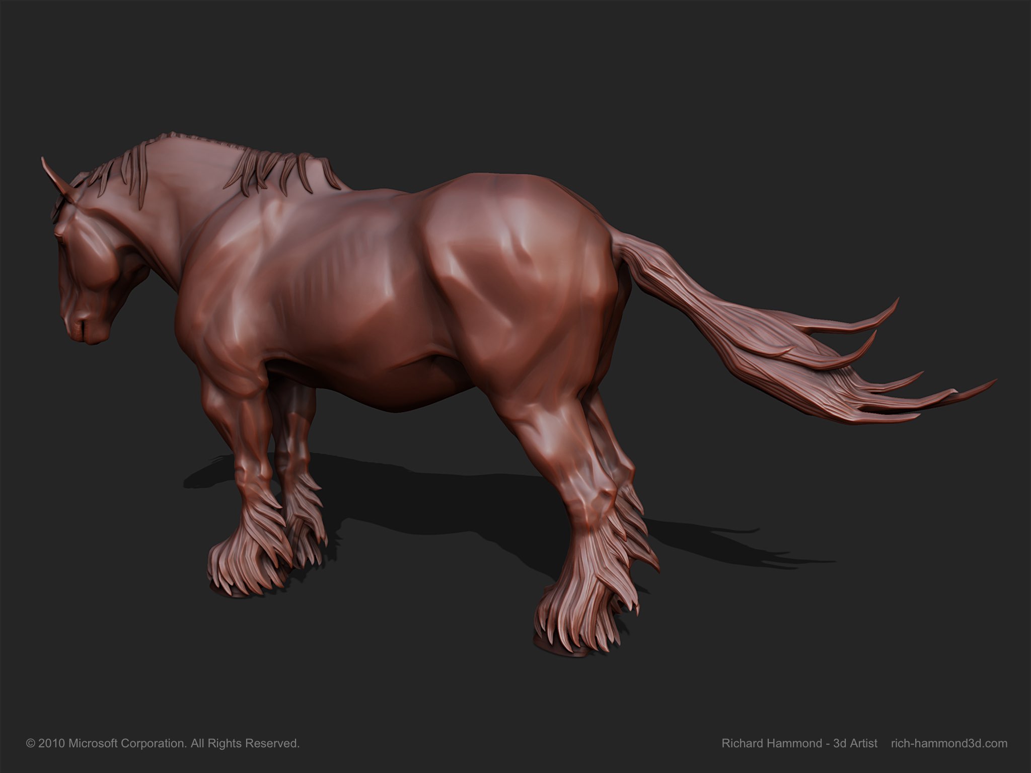 The zbrush file. The hard stylisation was softened in the game by fur effects.