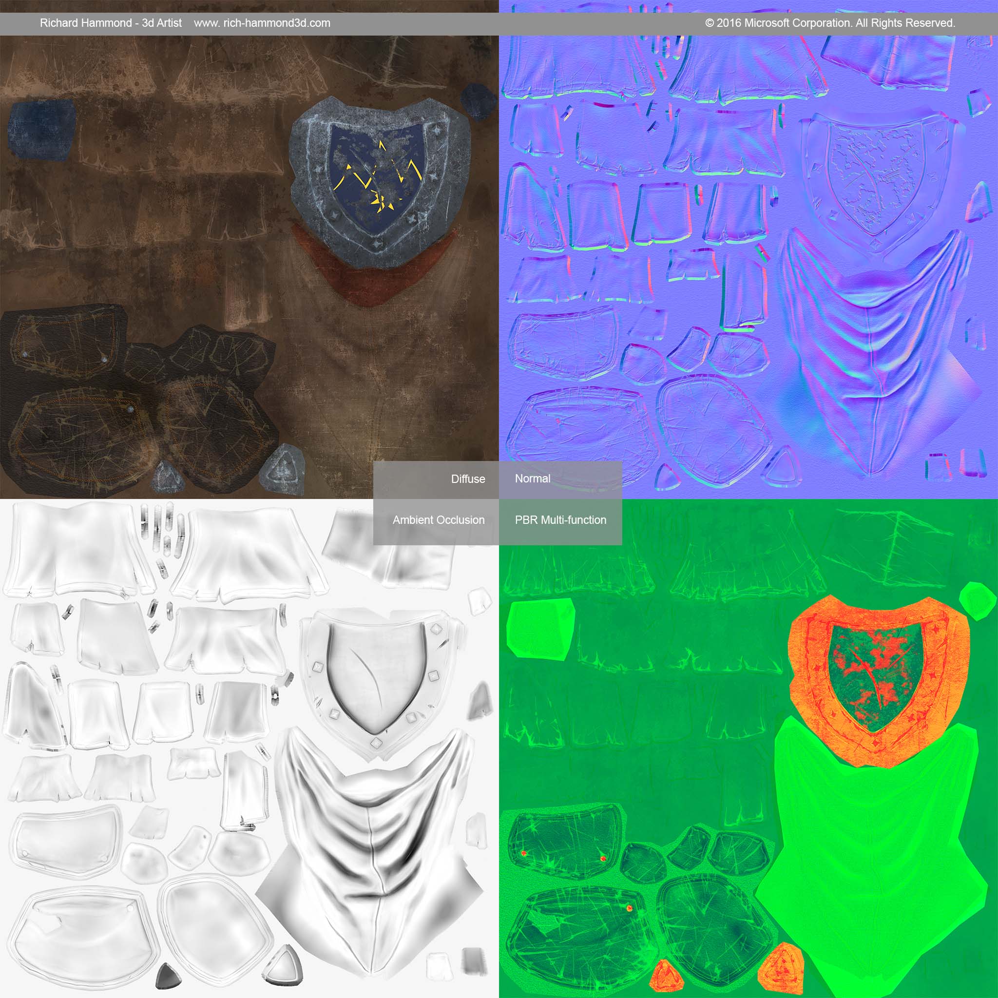 Torso texture set for PBR materials.