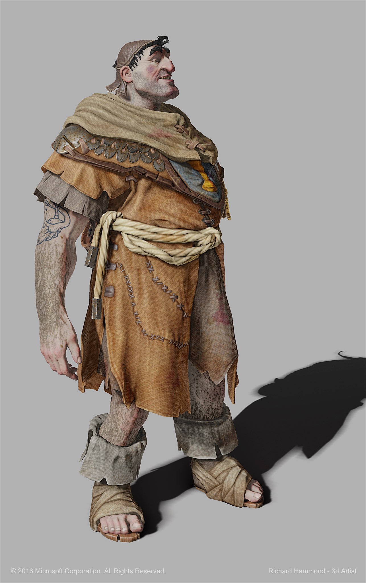 The realtime game model in a test level.