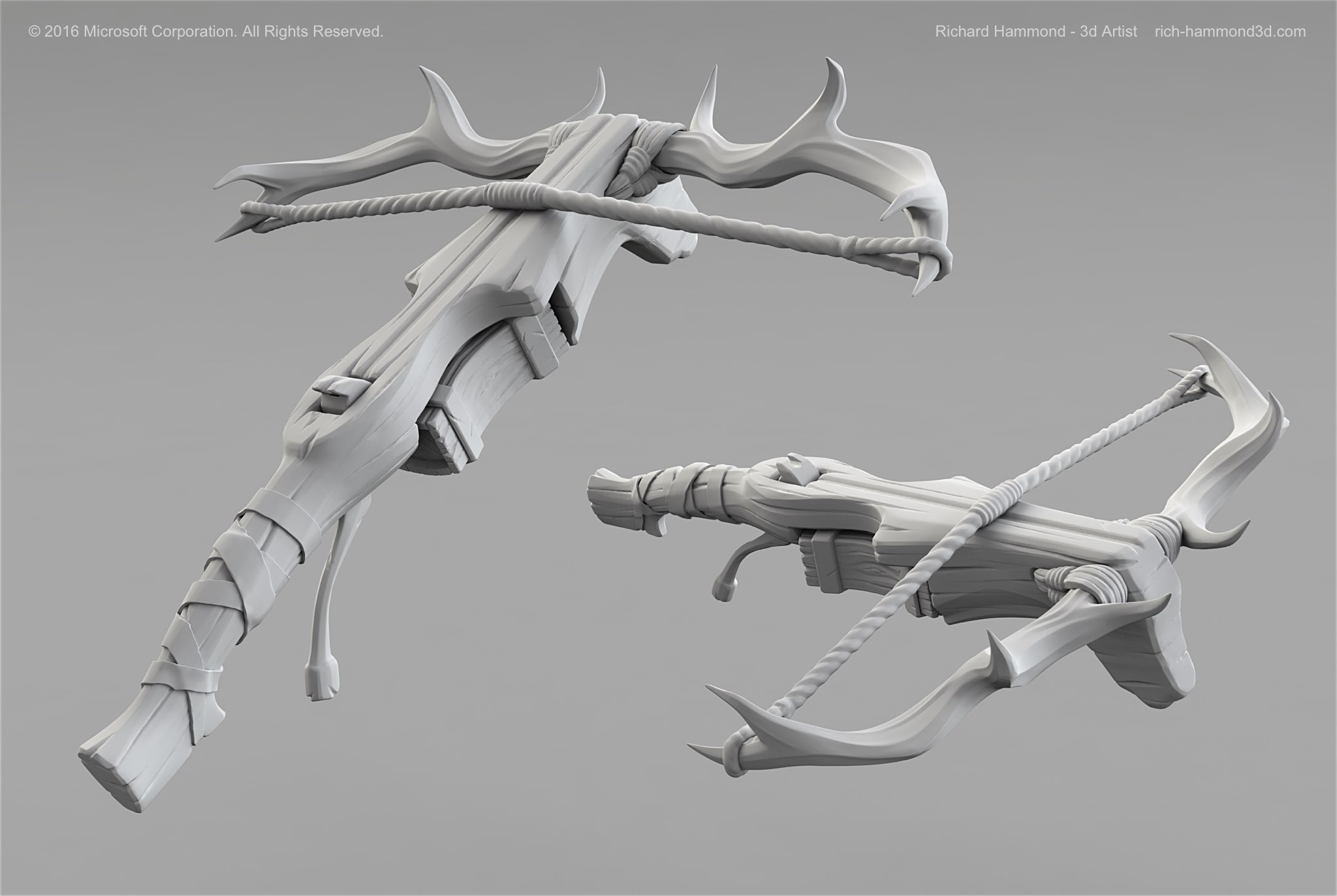 Crossbow high-resolution model (Zbrush).