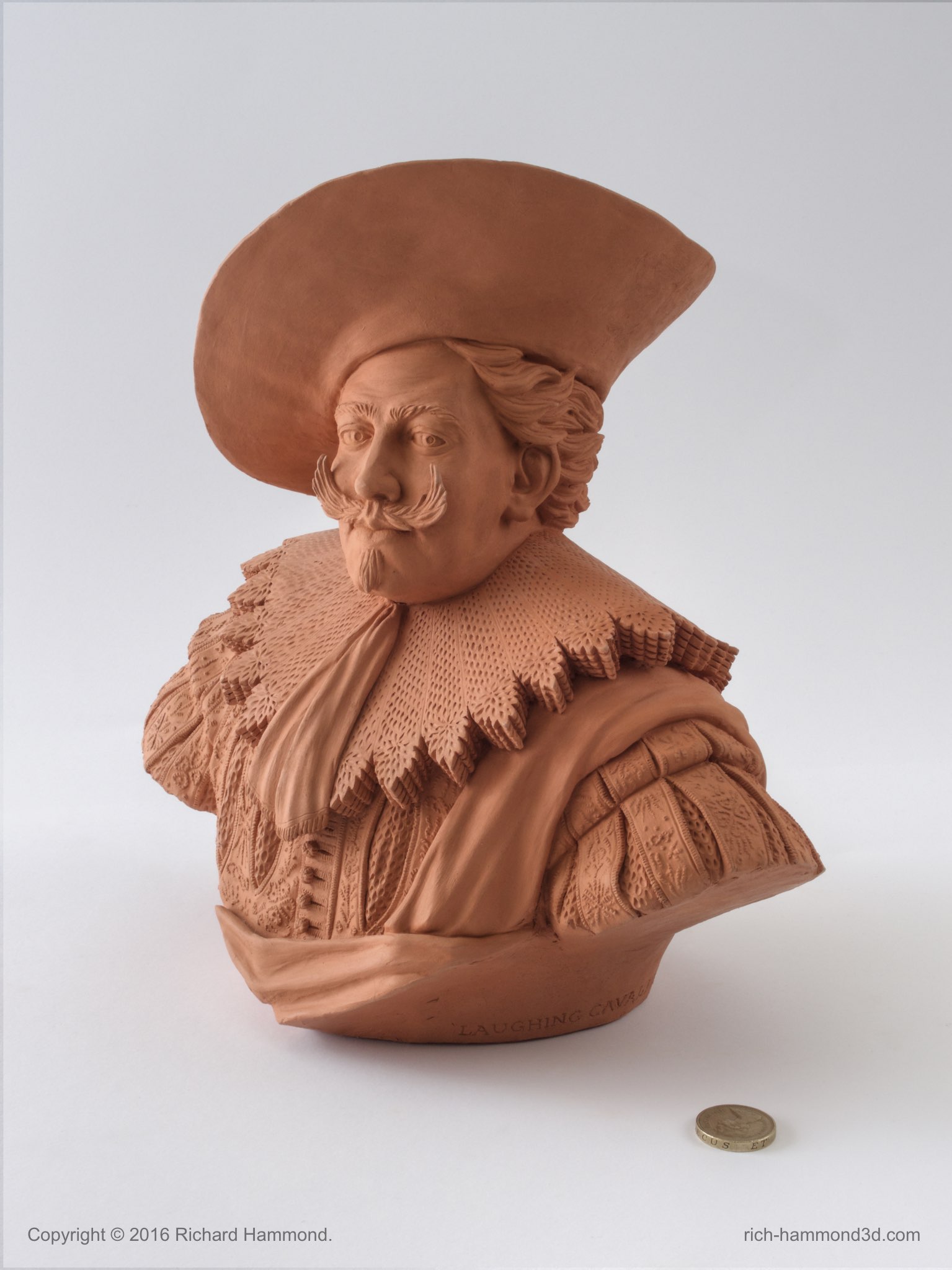 The 'Laughing Cavalier' by Franz Hals is one of my favourite paintings. I decided to create a 3d version in terracotta clay.