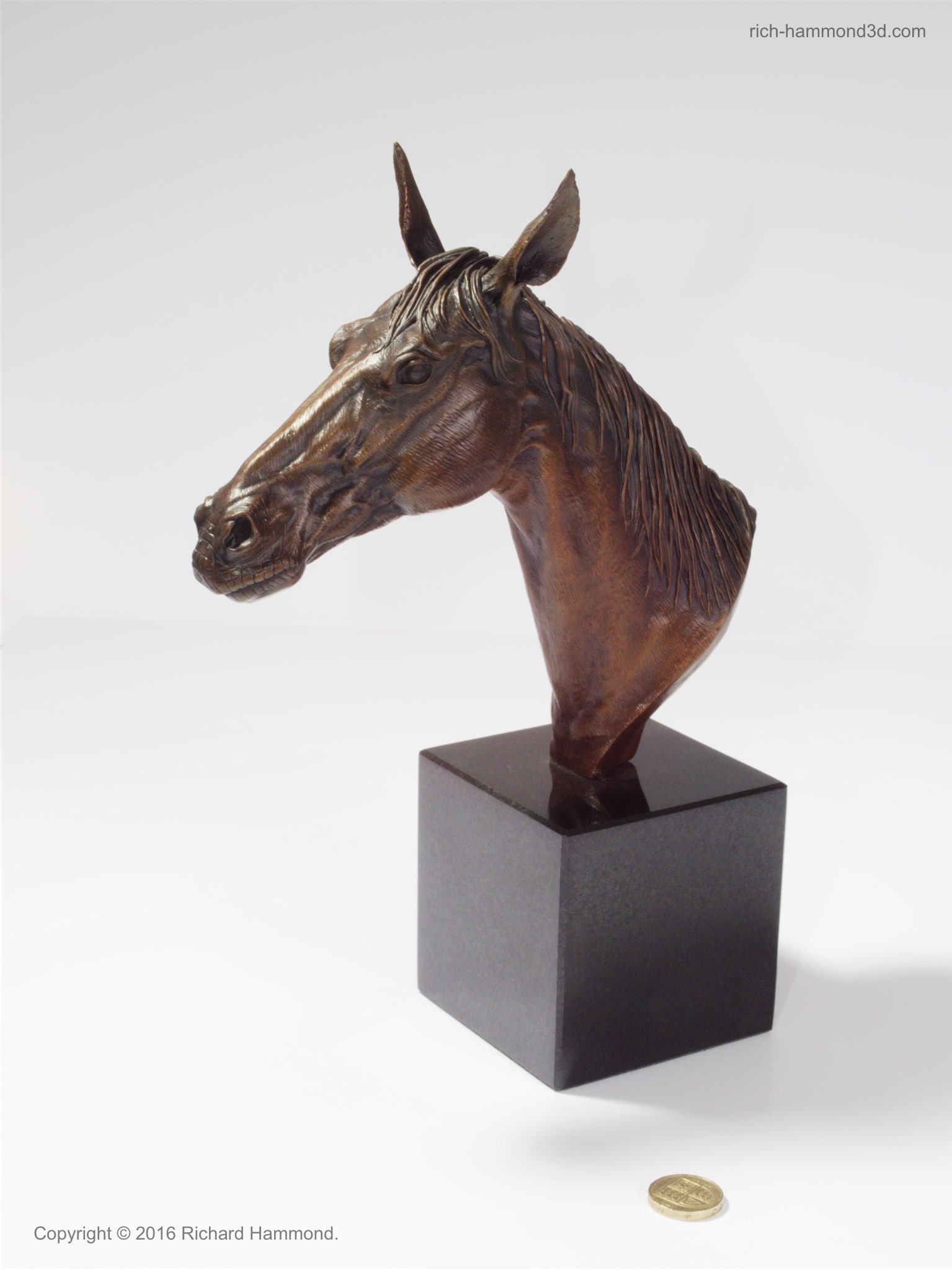 A small and detailed horse portrait, made additively using the constructivist method.